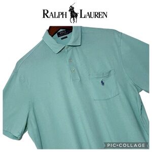 Polo Ralph Lauren men classic fit light blue polo shirt size L